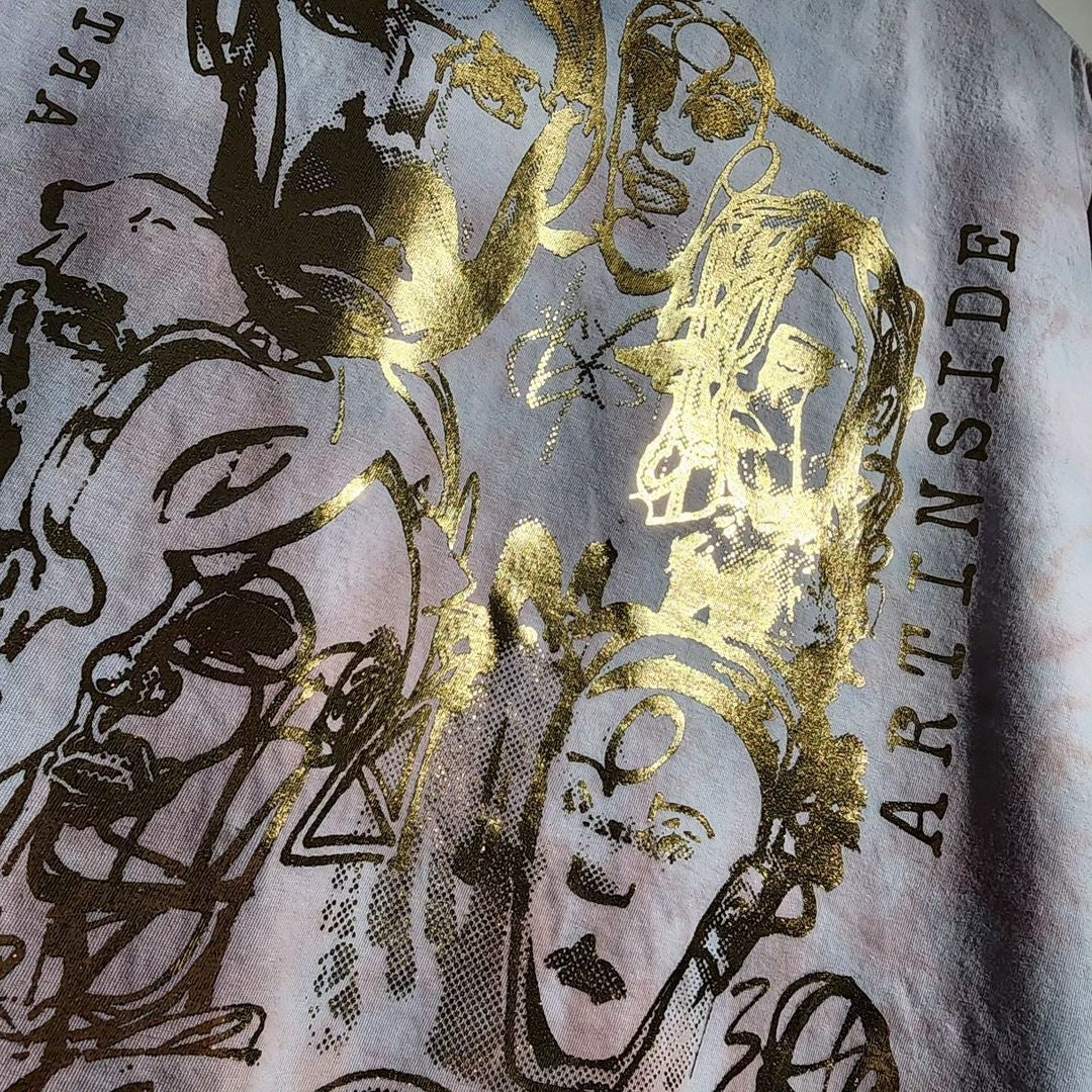 Nozzle ctrl - Hand dyed with Gold and mauve