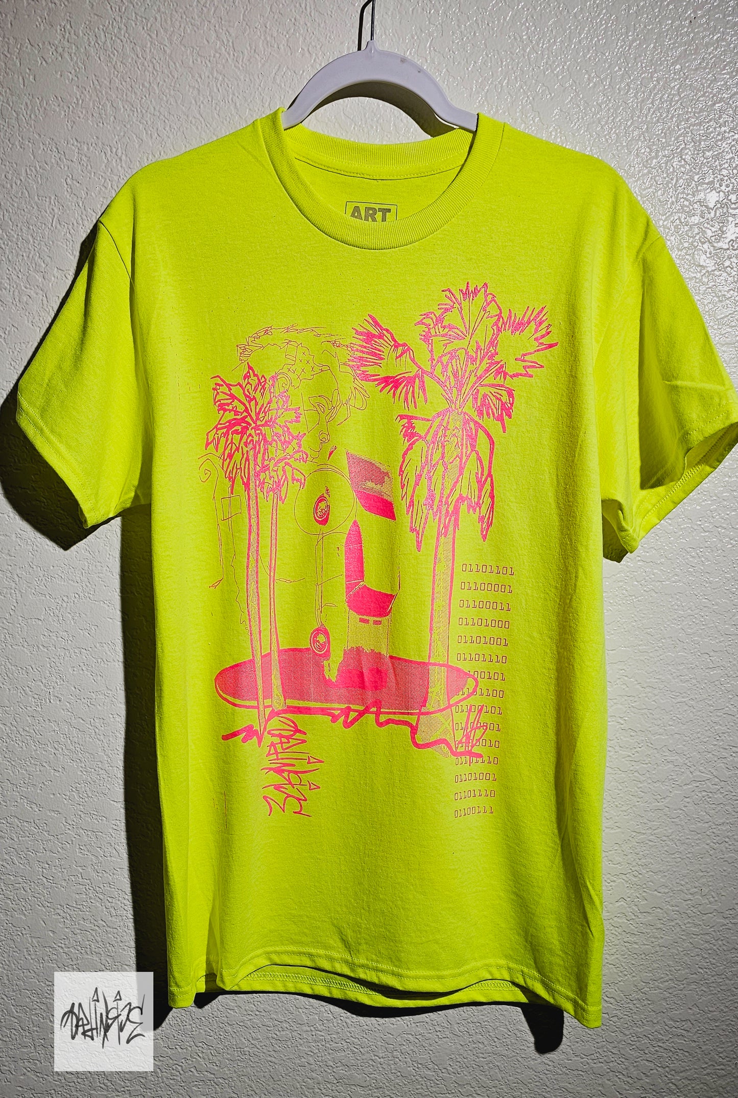 Machine Learning - Neon palms - Chartreuse Tee