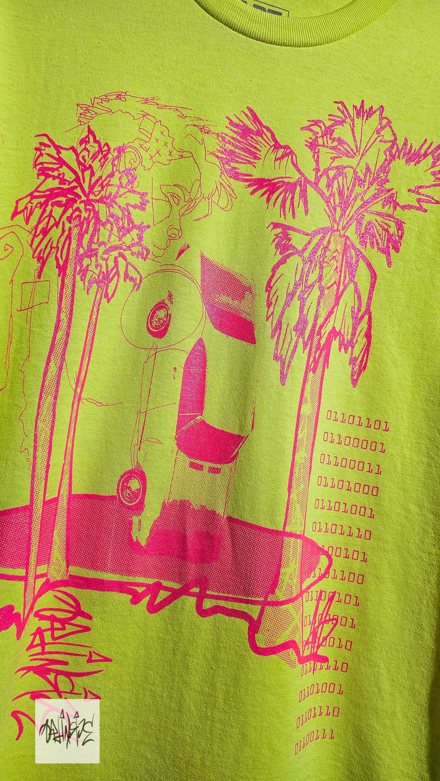 Machine Learning - Neon palms - Chartreuse Tee