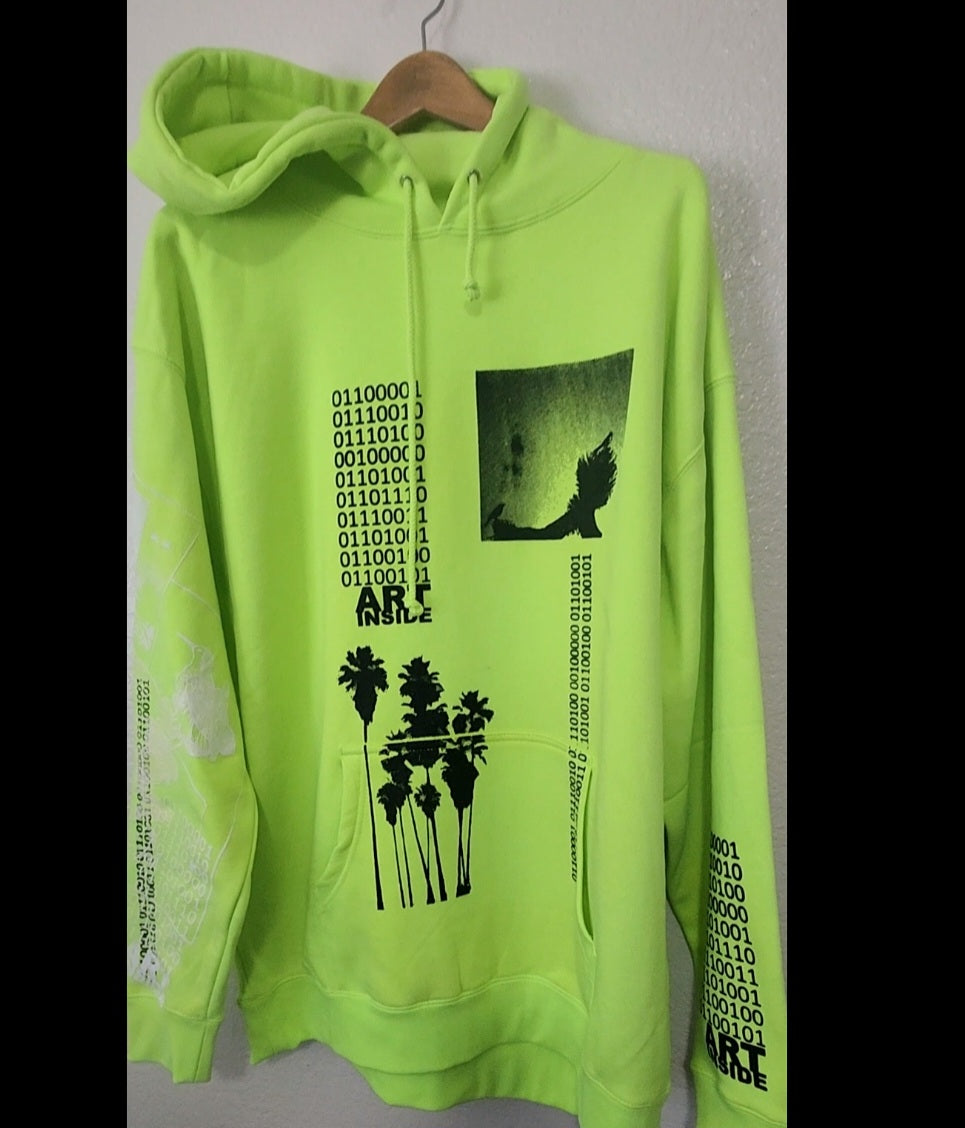 Two birds - Hoodie Safety Green